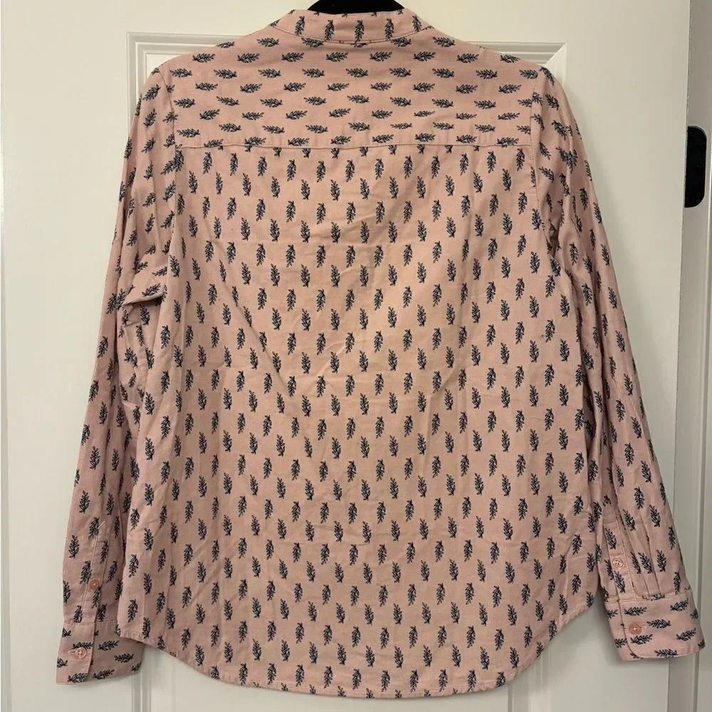 BODEN Marina Button Up Curduroy Shirt Pink Blue Women’s Size 6 - Picture 4 of 7